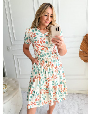 Vestido Feminino Casual em Viscolycra Estampa | Moda Evangelica